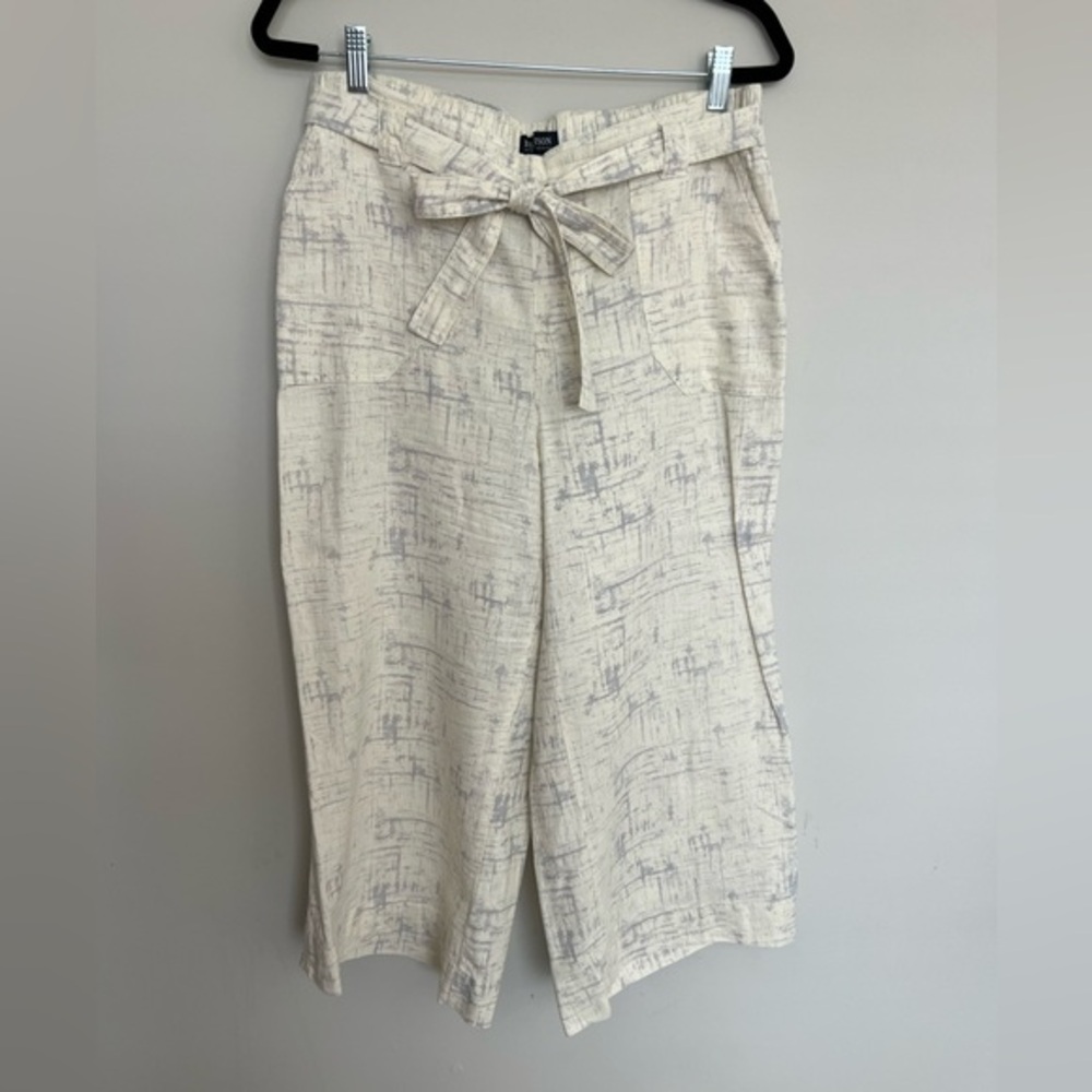 Beau/Dawson wide leg linen capri‎ pants Size L